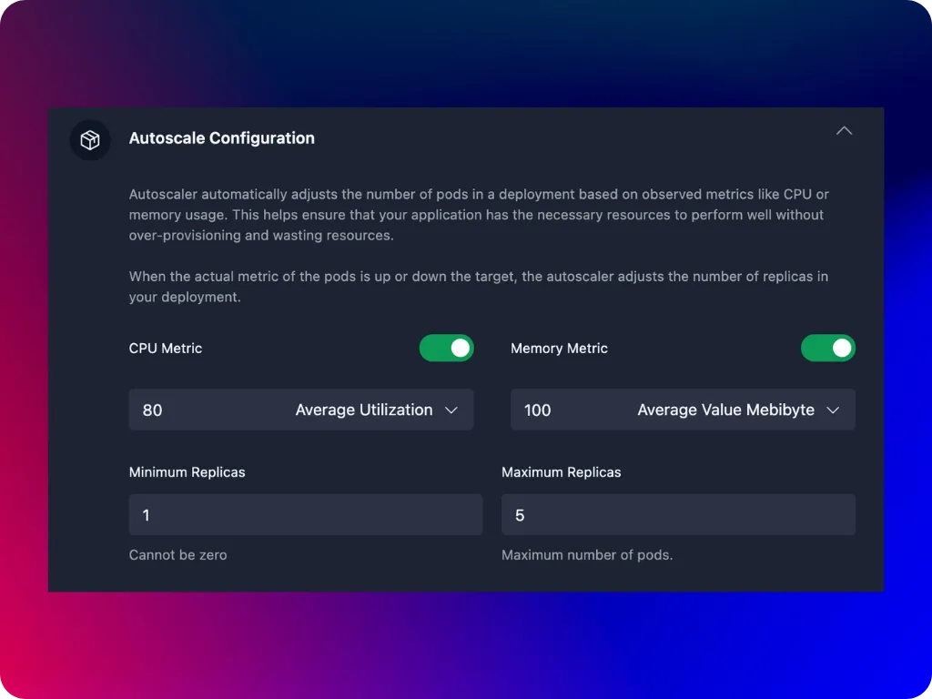 Configure Container Autoscaling