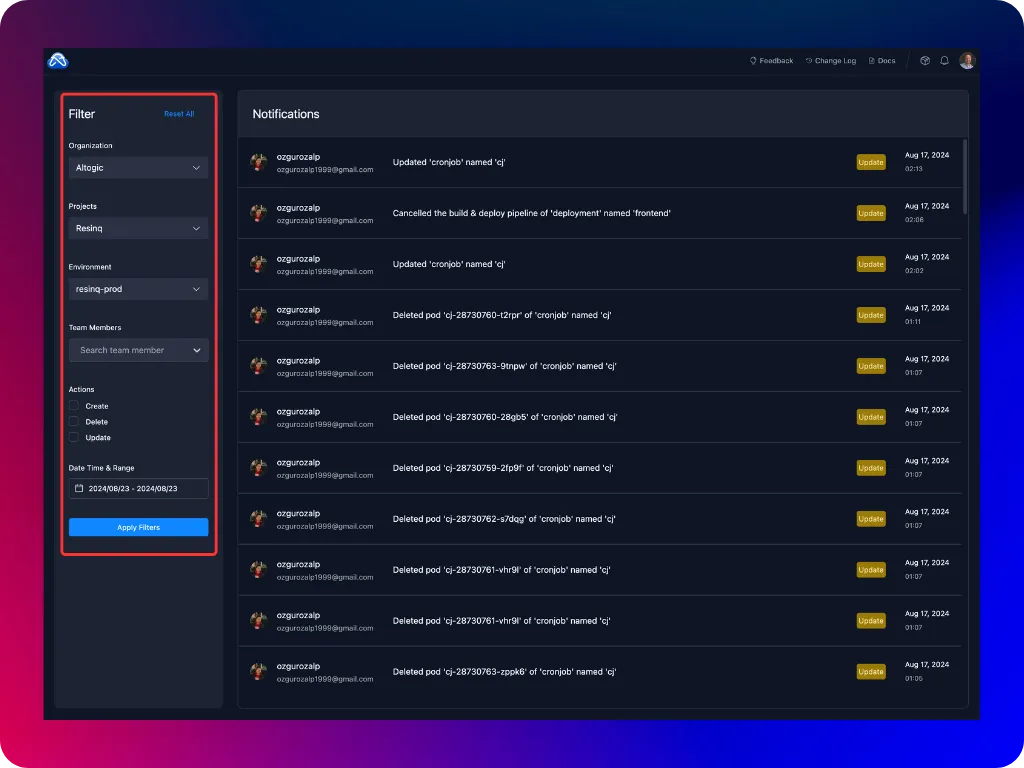 View Activity Logs